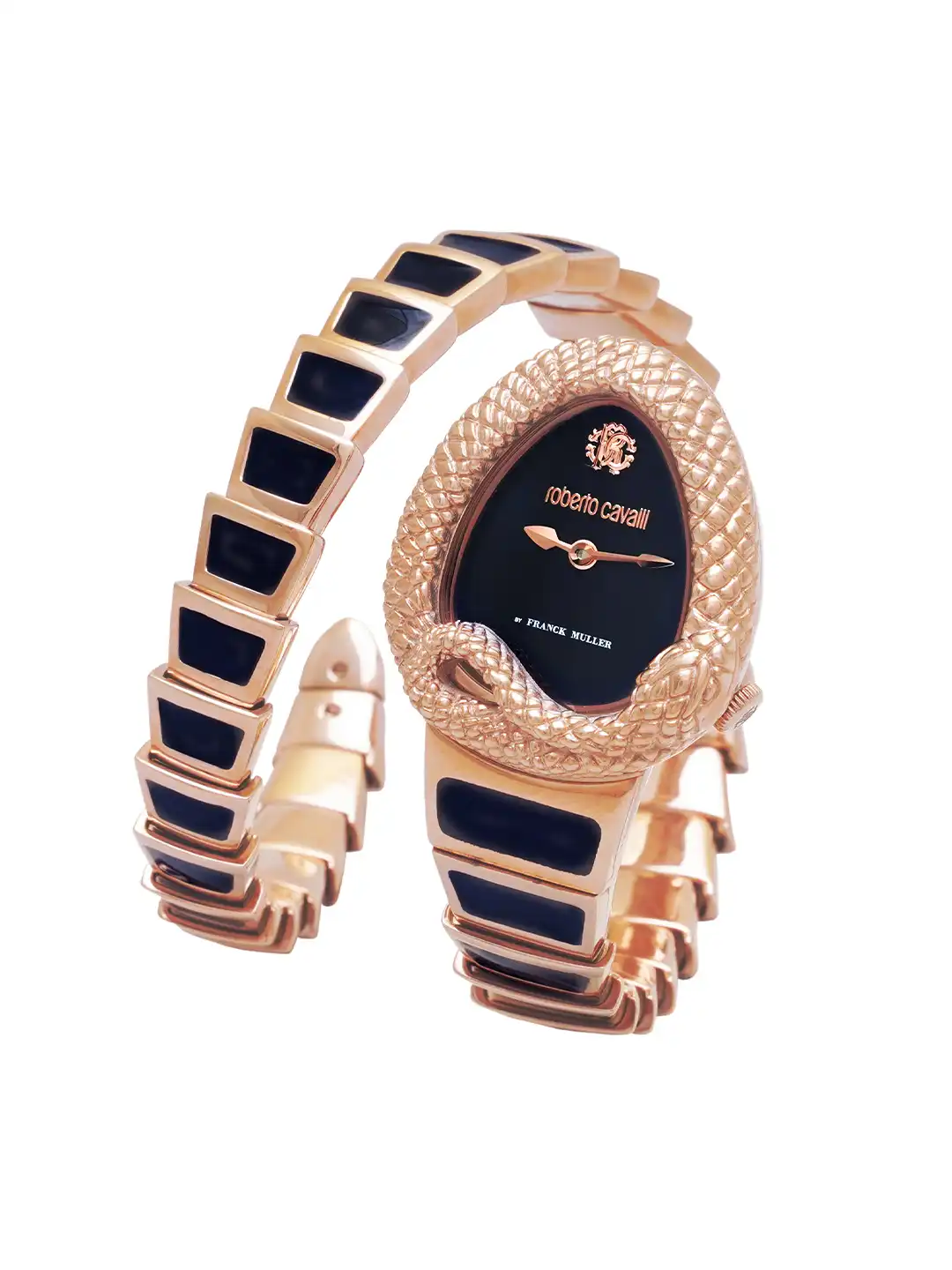 Buy Roberto Cavalli by Franck Muller Women Black Dial & Rose Gold