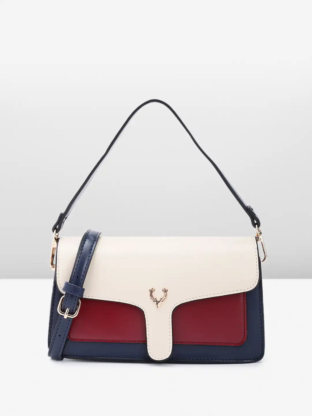Buy Allen Solly Colourblocked PU Structured Handheld Bag