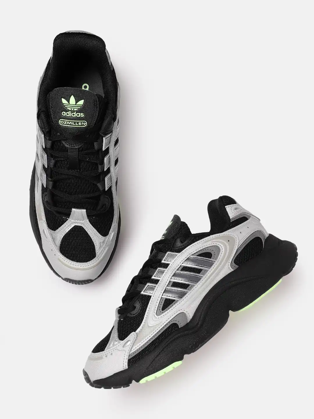 adidas gazelle silver green womens Shop Silver Womens Ozmillen Metallic Lace Up Sneakers  Shoebacca