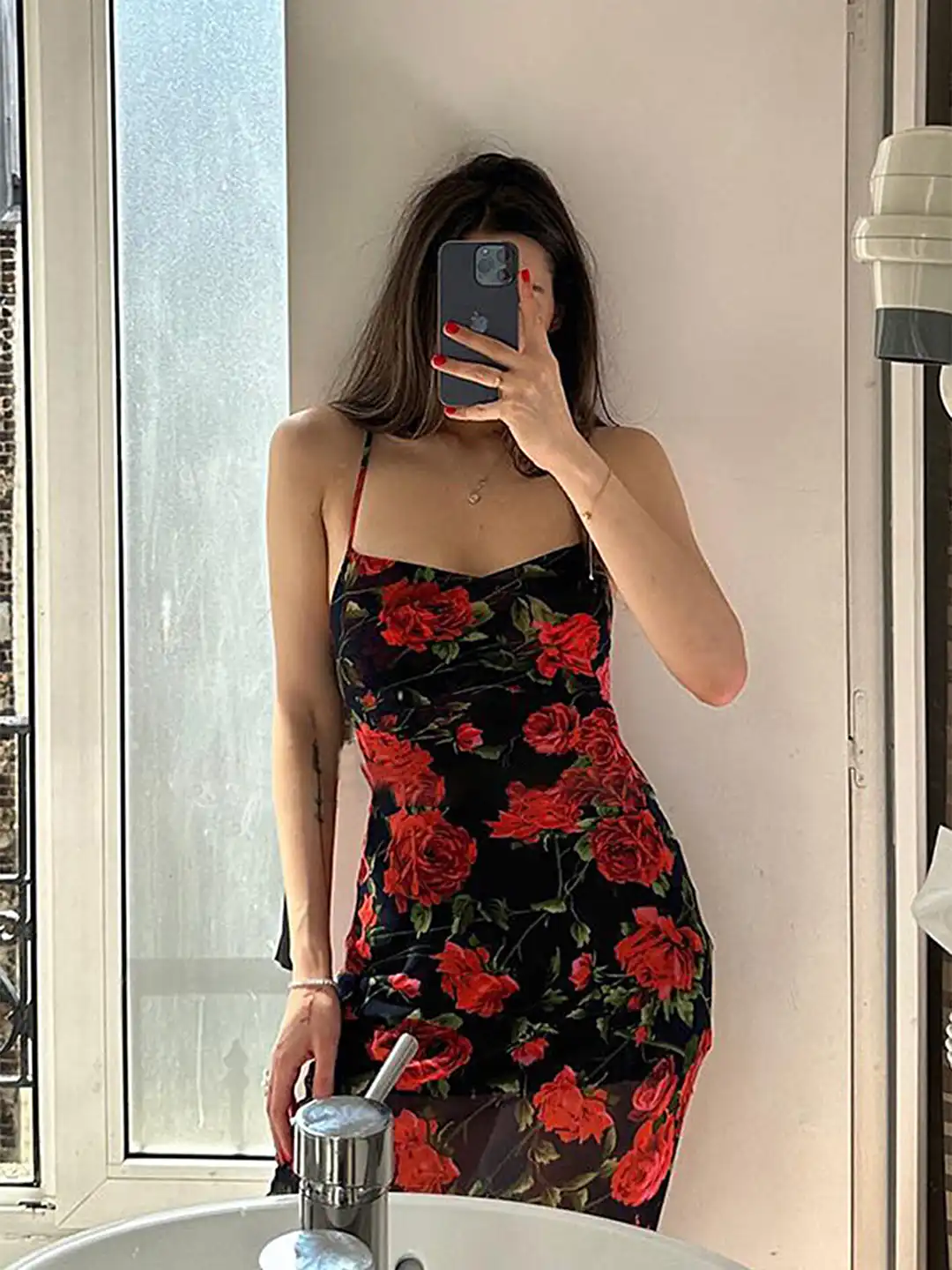 Buy LULU & SKY Floral Printed Shoulder Straps Maxi Dress - Dresses