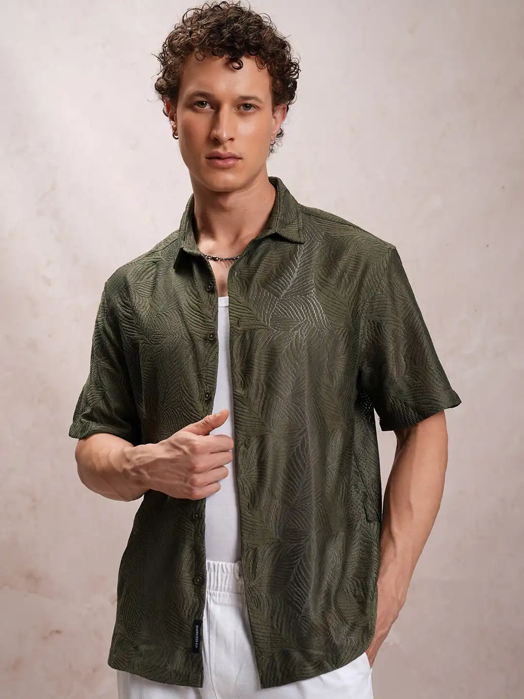 leinwände Top picks Olive Crochet Shirts Buy HIGHLANDER Olive Green Crochet Oversized Shirt - Shirts for
