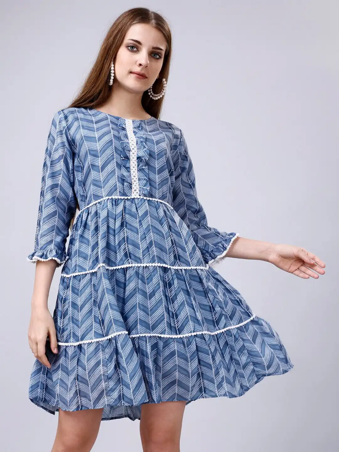 Buy Momina Fashion Chevron Printed Cotton Fit & Flare Dress - Dresses for Women 26669304 | Myntra Buy Momina Fashion Chevron Printed Cotton Fit & Flare Dress - Dresses for Women 26669304 | Myntra