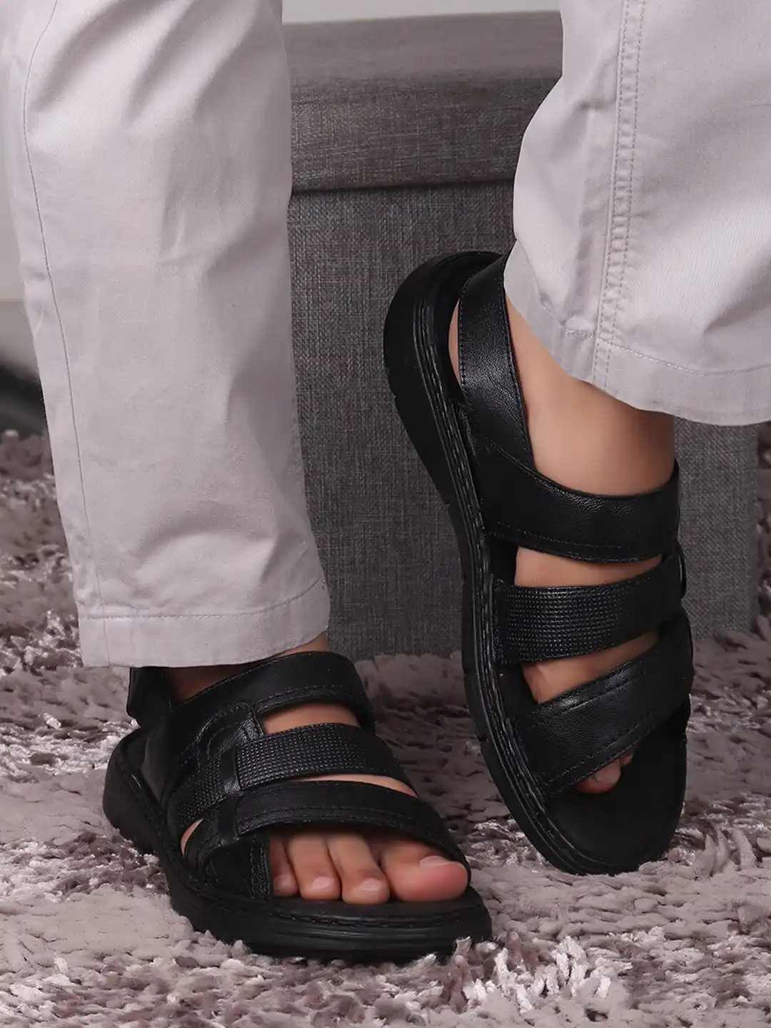 Buy Red Chief Men Open Toe Leather Comfort Sandals - Sandals for