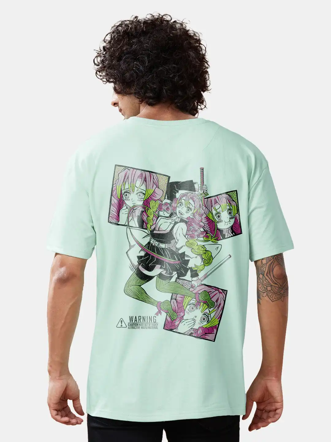 Buy Crazymonk Men Mitsuri Kanroji Anime Printed Cotton Oversized T