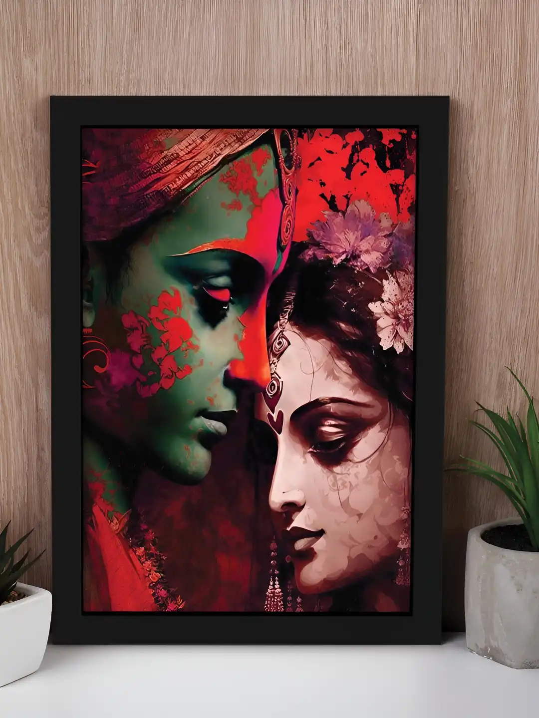 Buy Art Street Radha Krishna Synthetic Wood Wall Rectangle