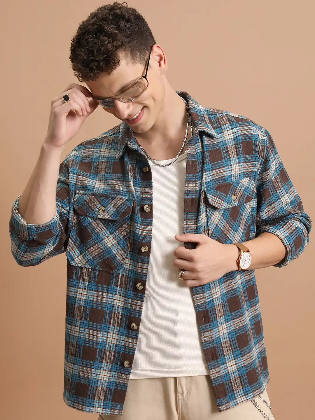 Buy Highlander Men Oversized Double Flap Pocket Overshirt - Shirts