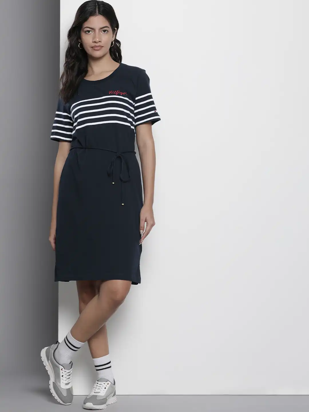 Buy Tommy Hilfiger Pure Cotton Striped T-shirt Dress - Dresses for Women 26864972 | Myntra Buy Tommy Hilfiger Pure Cotton Striped T-shirt Dress - Dresses for Women 26864972 | Myntra
