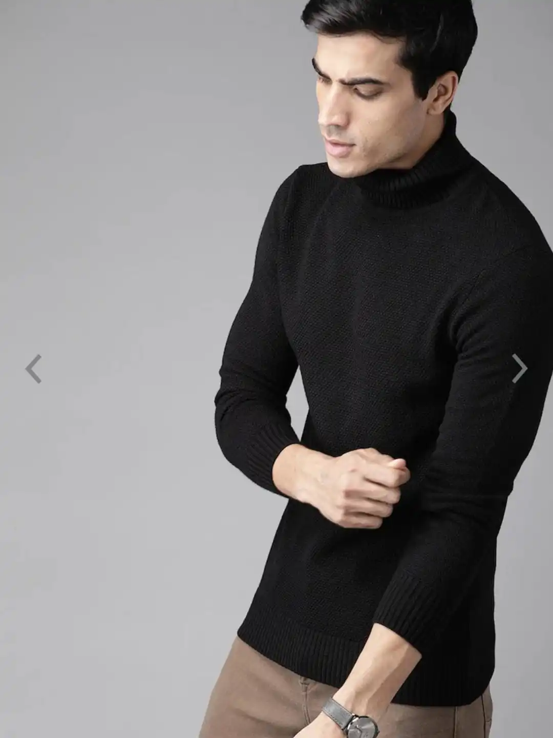 Buy The Roadster Lifestyle Co. Black Cable Knit Self Design Turtle