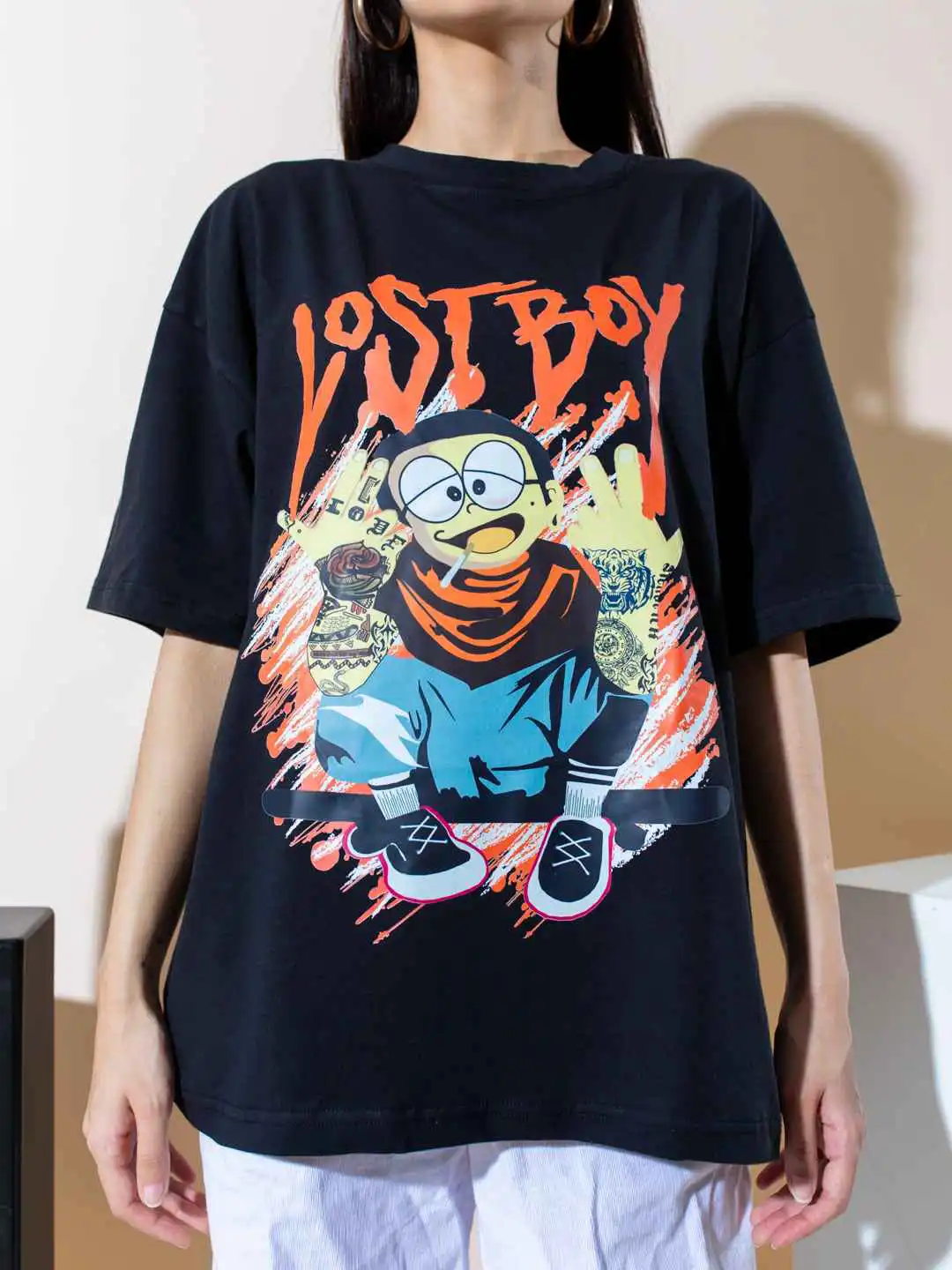 Buy Stylecast X Hersheinbox Black Nobita Printed Relaxed Fit Pure