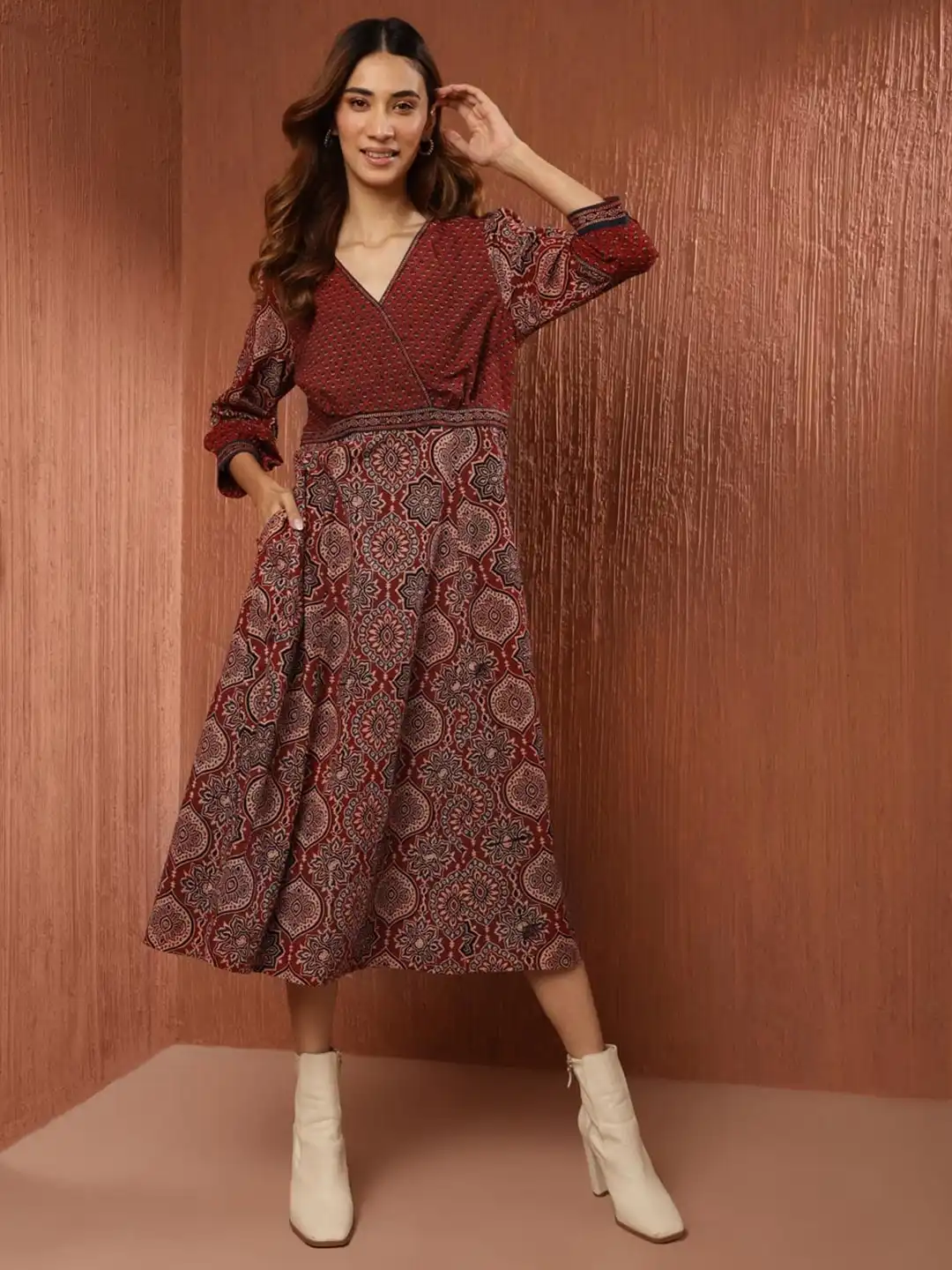 fabindia cotton dresses Buy Indigo Cotton Dabu Printed Midi Dress for Women Online at Fabindia