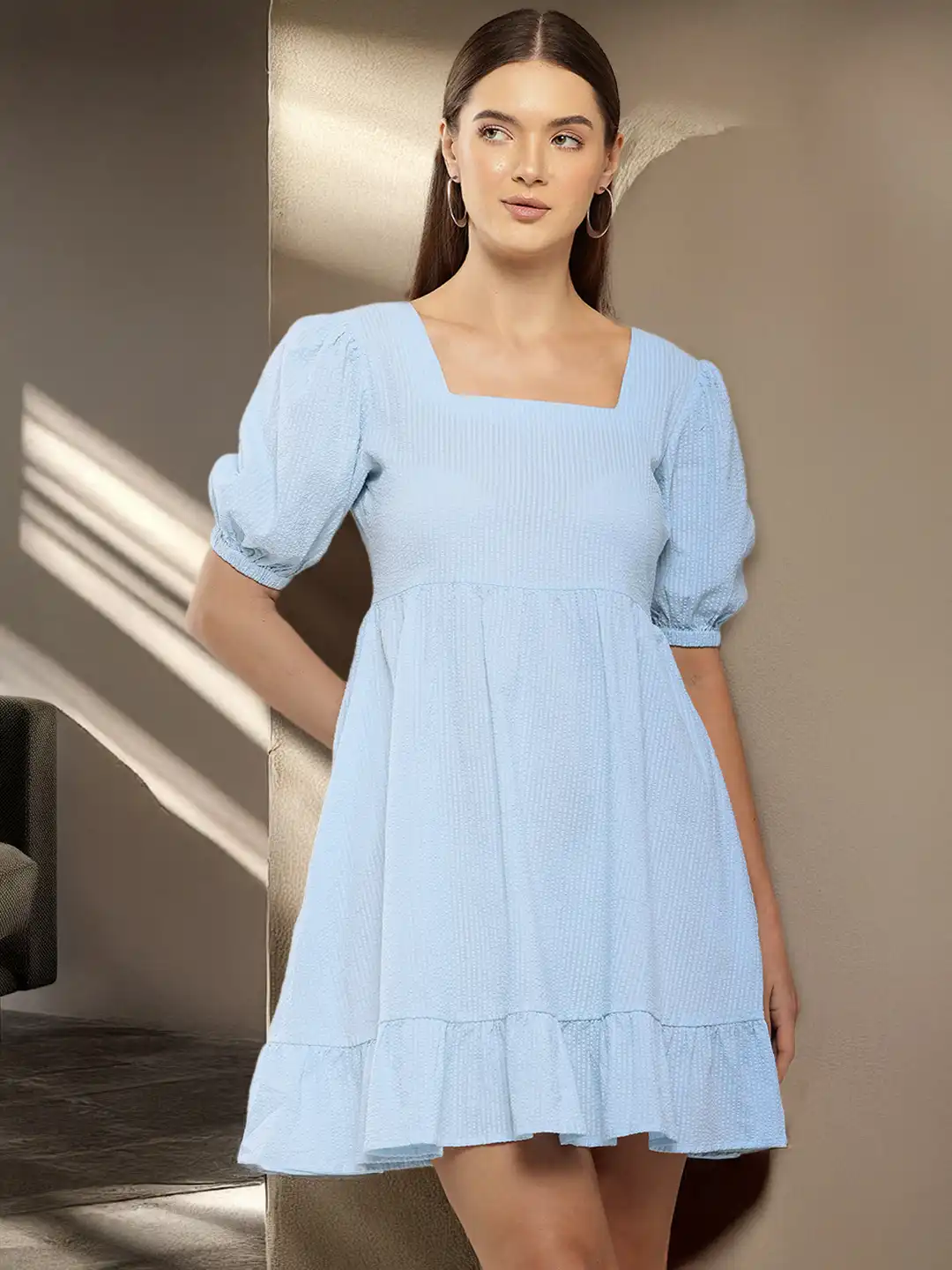 Buy Chemistry Seersucker Striped Fit & Flare Dress - Dresses for Women 27161114 | Myntra Buy Chemistry Seersucker Striped Fit & Flare Dress - Dresses for Women 27161114 | Myntra