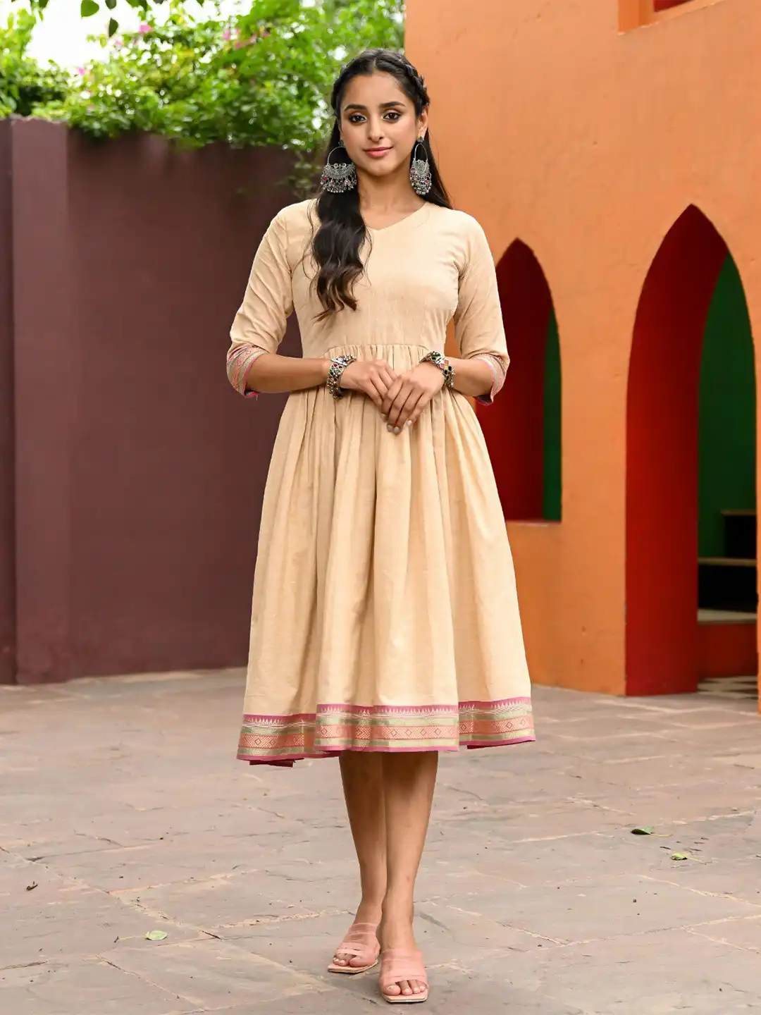 polo knit dress Knit Hollow Buttoned Polo Dress main image 1