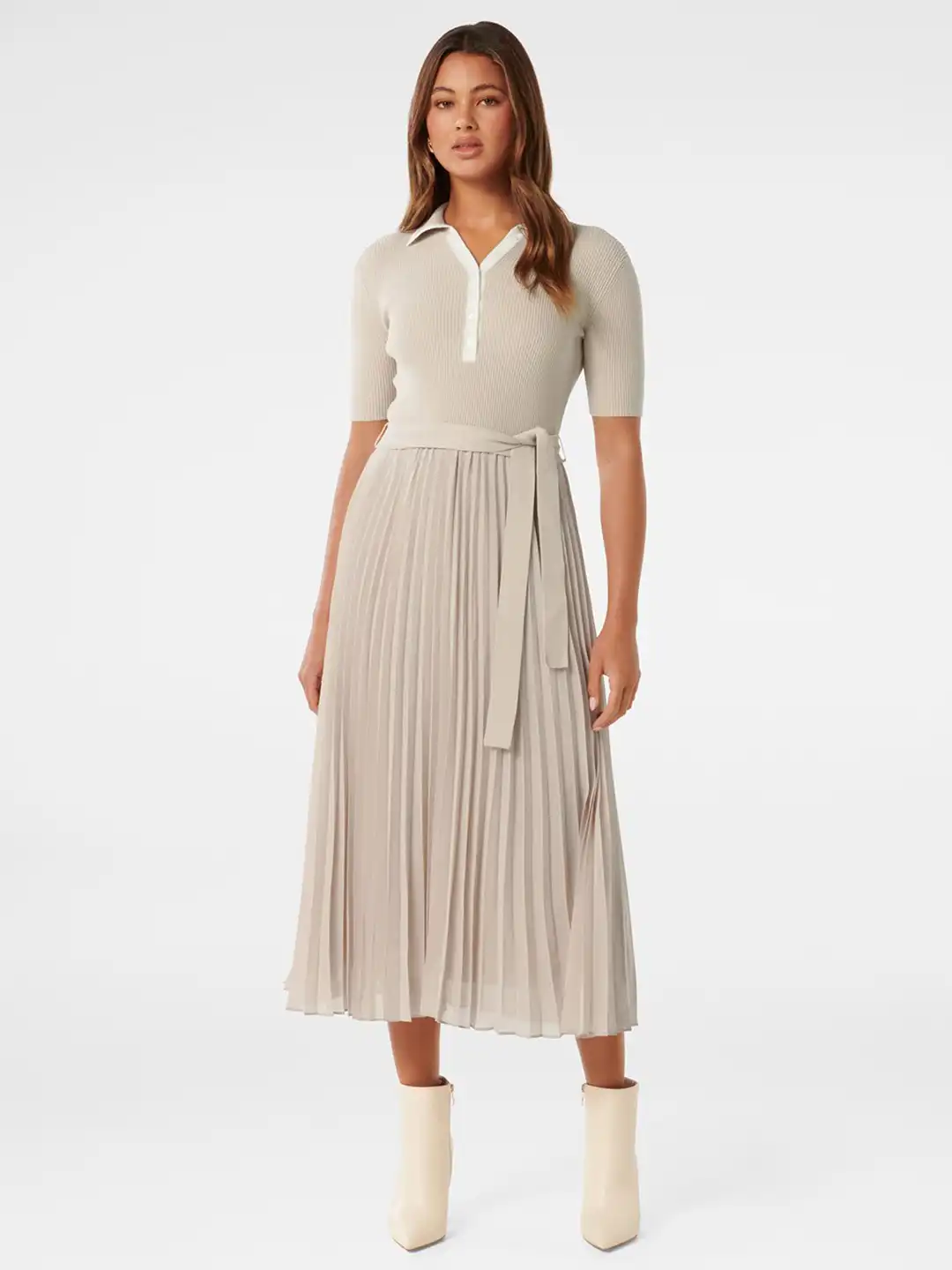 Buy Forever New Fit & Flare Polo Collar Knit Midi Dress - Dresses for Women 27297052 | Myntra Buy Forever New Fit & Flare Polo Collar Knit Midi Dress - Dresses for Women 27297052 | Myntra