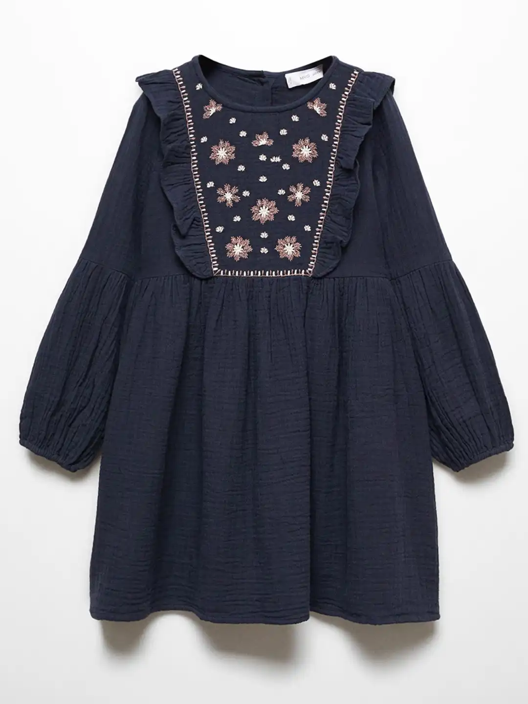 mango puff sleeve embroidered dress MANGO Women's Puff-Sleeved Embroidered Dress