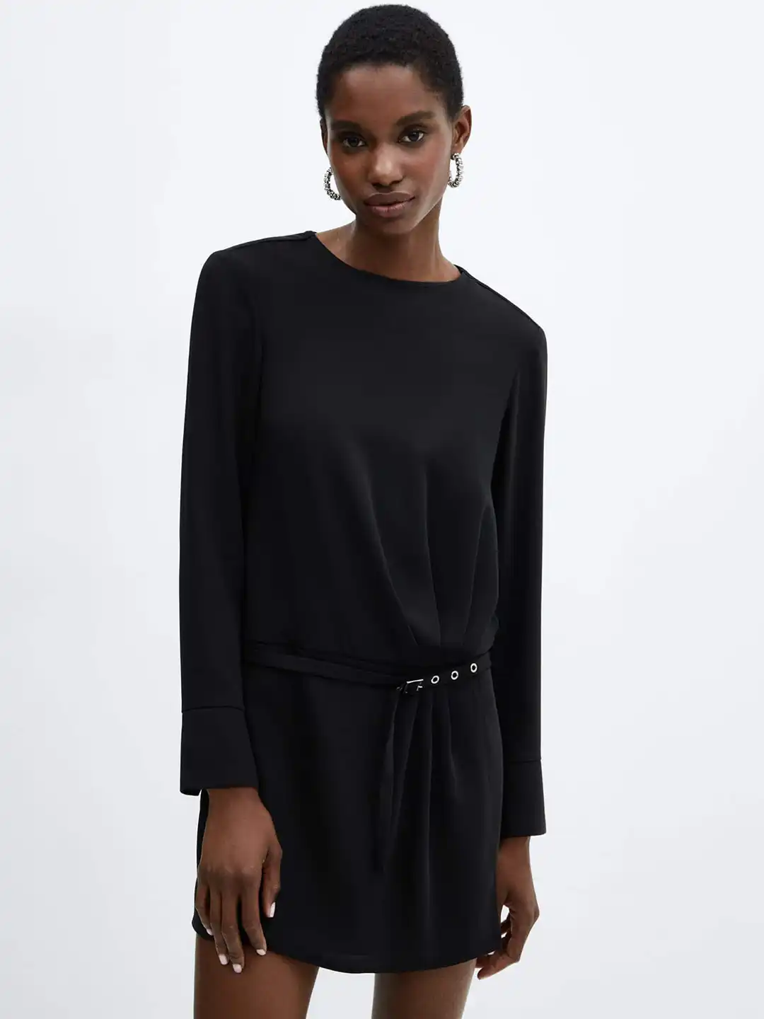 mango pleated shift mini dress MANGO Pleated Shirt Dress