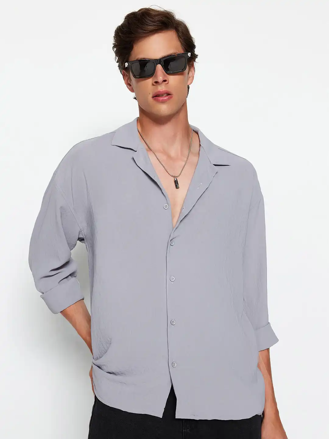 Buy Trendyol Regular Fit Shirt Collar Striped Shirt In Beige