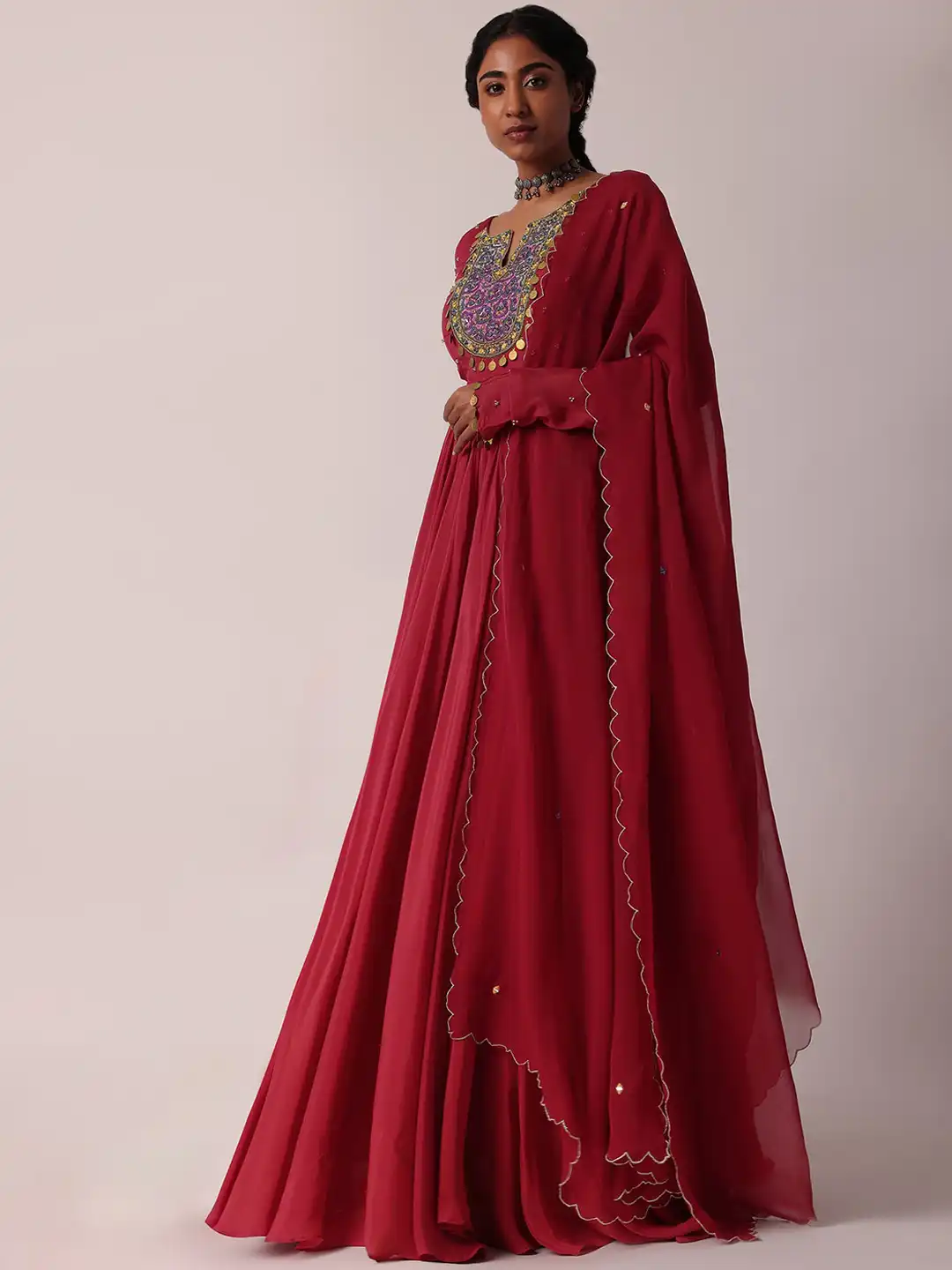 Buy KALKI Fashion Floral Embroidered Anarkali Ethnic Dress With Dupatta -  Ethnic Dresses for Women 27462602 | Myntra