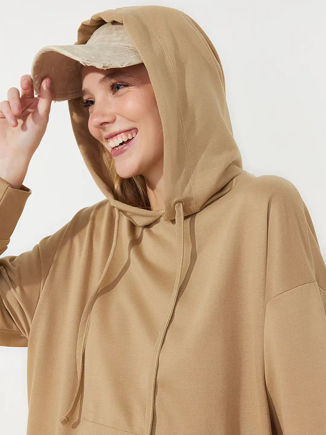 Buy Trendyol Hooded T-shirt Midi Dress - Dresses for Women