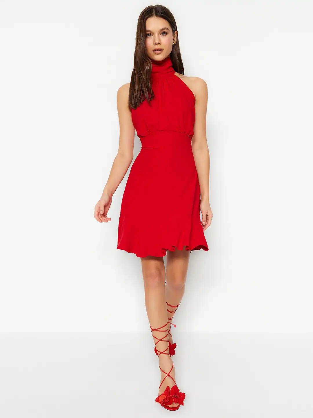 Buy Trendyol High Neck Sleeveless Fit & Flare Dress - Dresses for Women  27532974 | Myntra