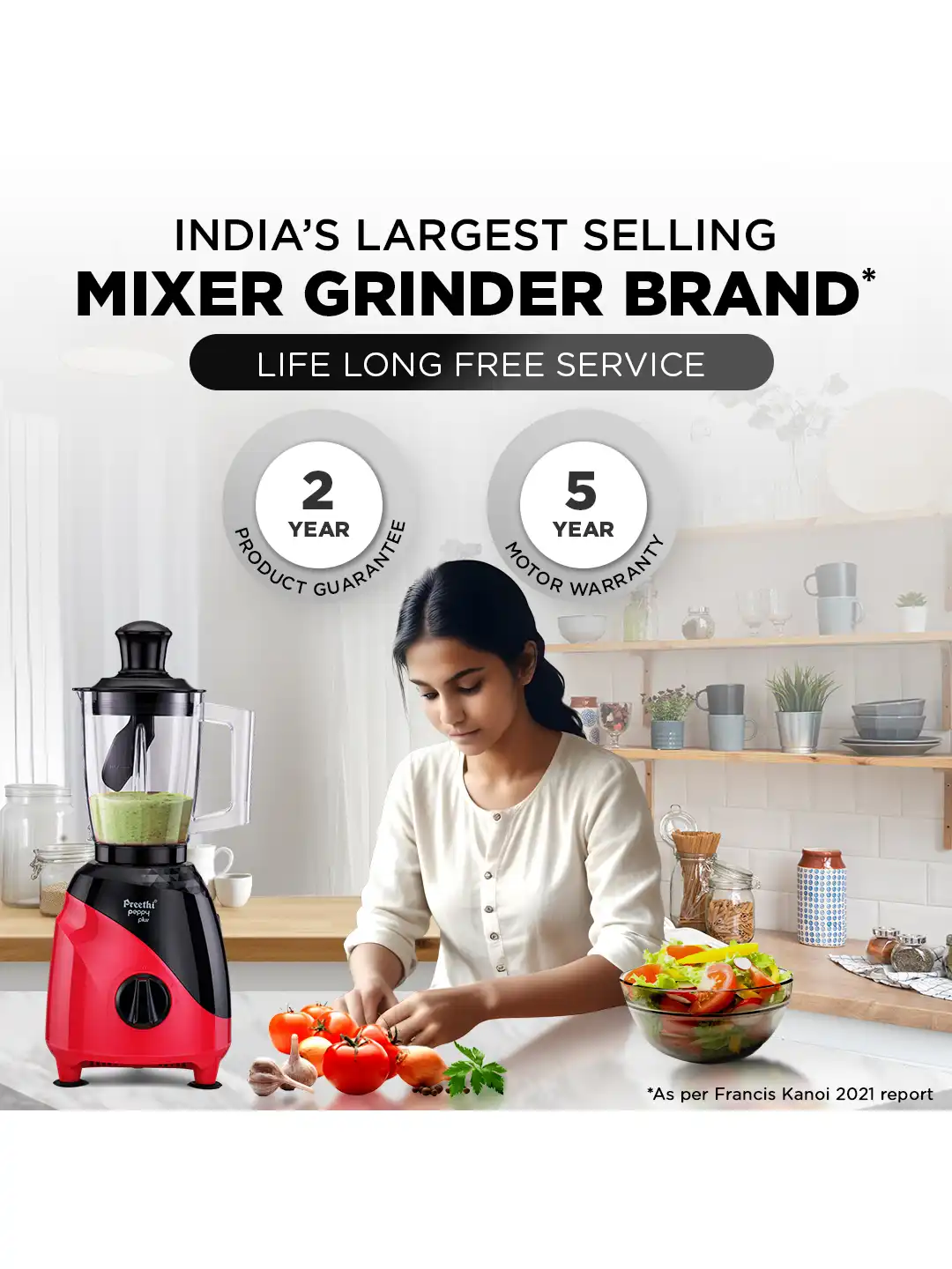 Buy Preethi Pink & Black Peppy Plus MG-246 Mixer Grinder And 4