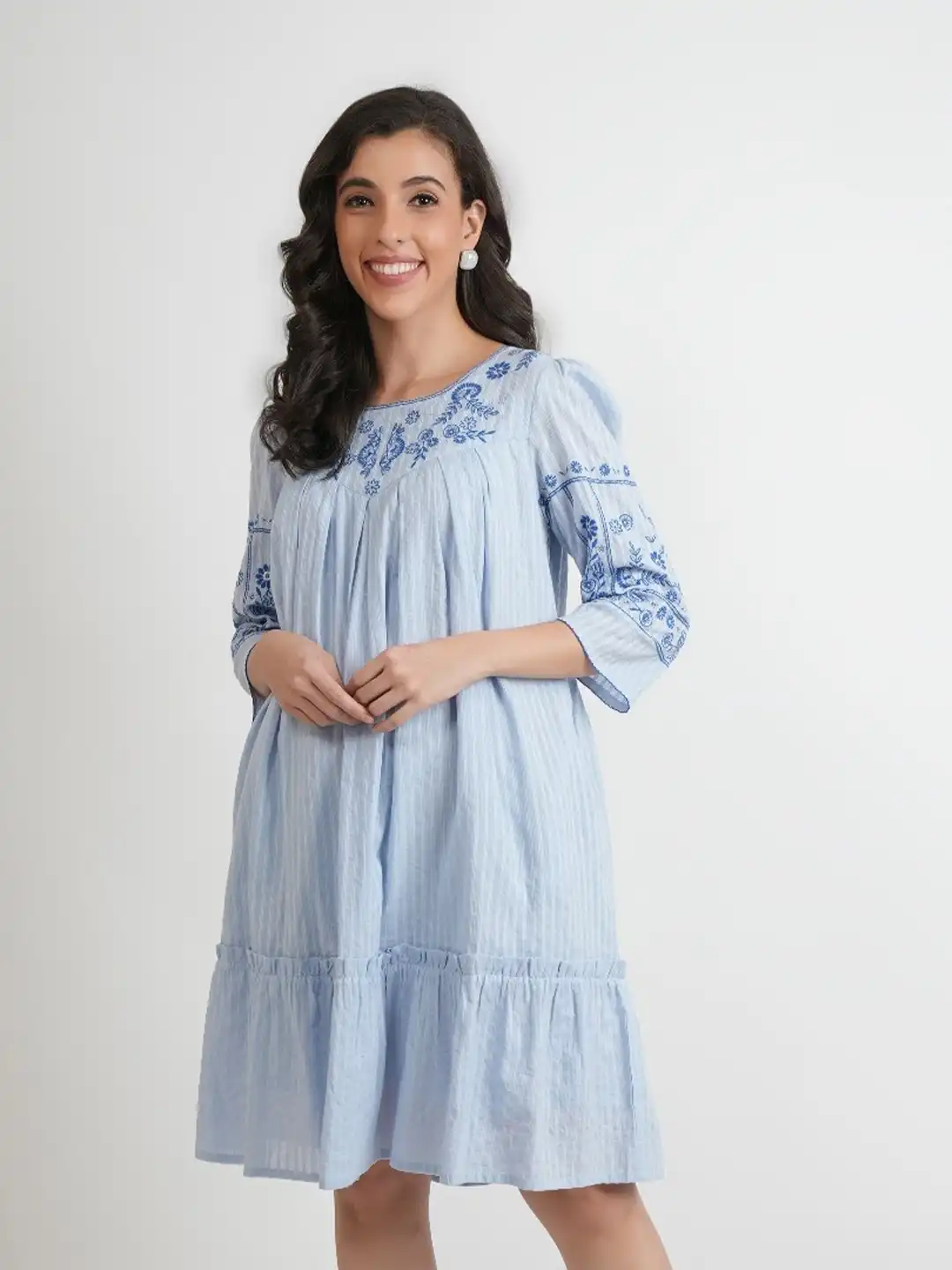 Buy Dora Dori Floral Printed Embroidered Cotton A-Line Dress - Dresses for Women 27864196 | Myntra Buy Dora Dori Floral Printed Embroidered Cotton A-Line Dress - Dresses for Women 27864196 | Myntra
