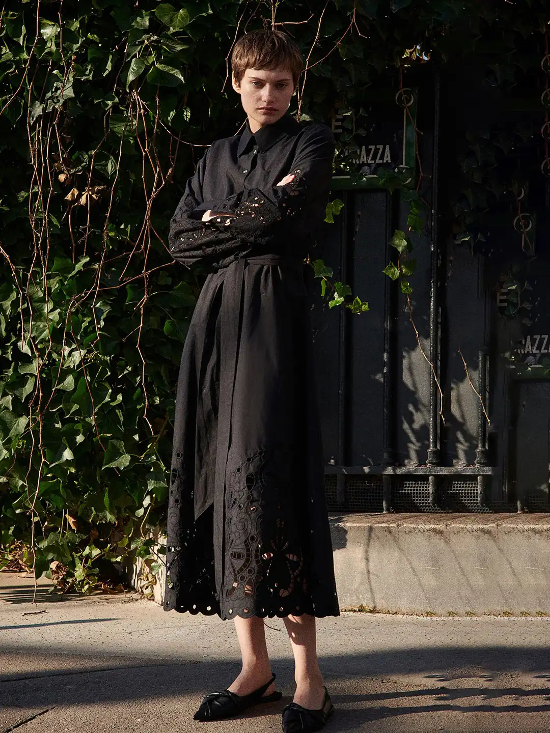 h&m floral shirt dress Women's Black/floral Tie-belt Shirt Dress