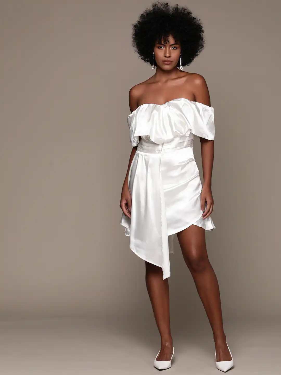 bebe off shoulder dress NWT BEBE SIZE XL OFF SHOULDER RUFFLE SMOCK DRESS Attractive, confy & sexy!!  $129