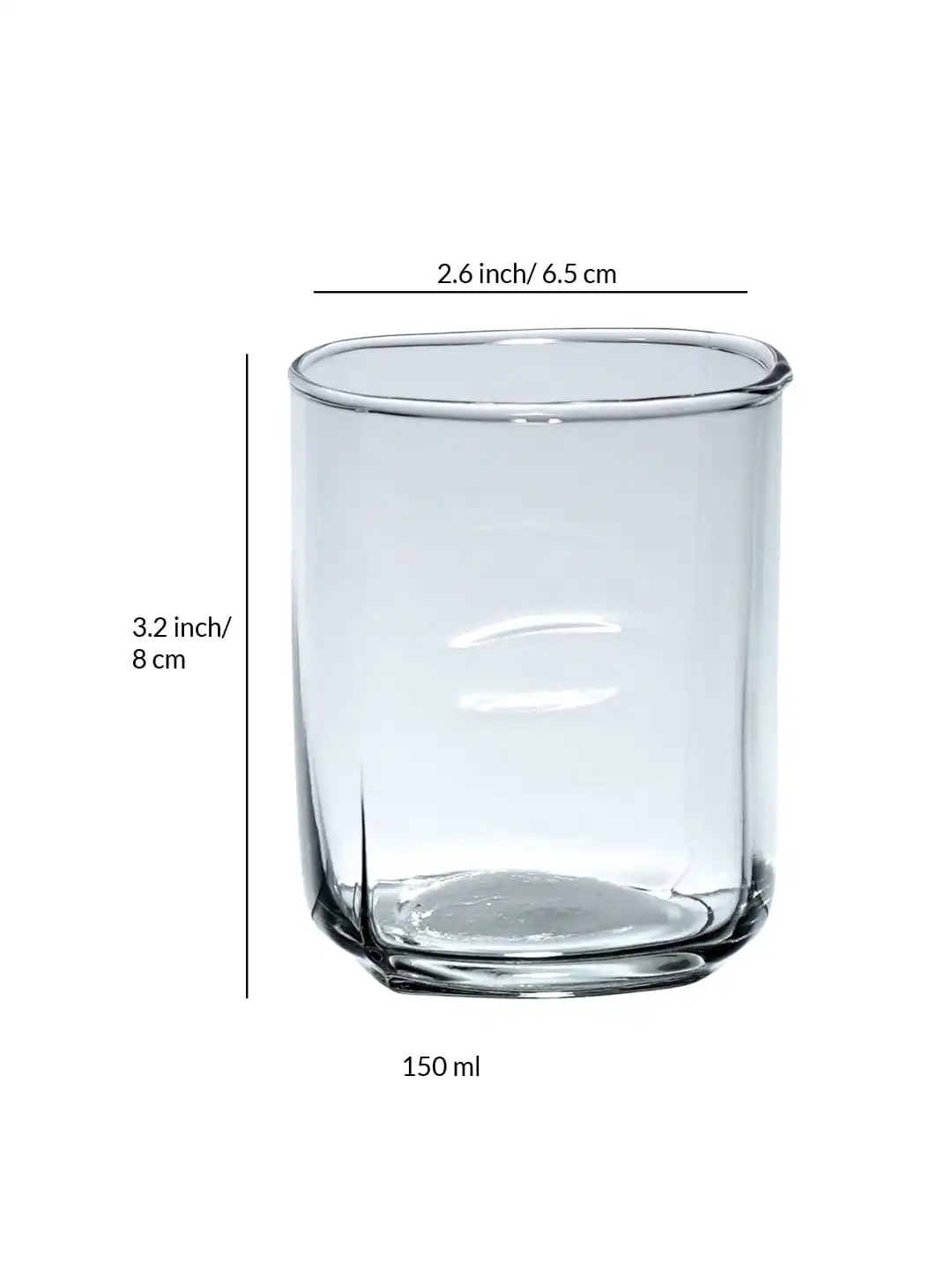 Buy ceradeco Transparent 6 Pieces Small Thumb Designed Water or Juice Glass 150 ml Each - Water Glass for Unisex 28162708