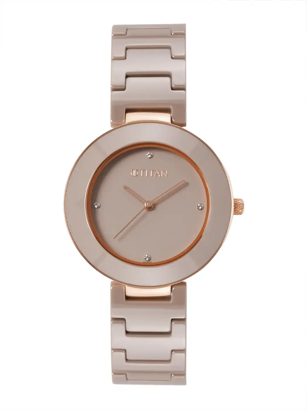 Buy Titan Purple Ceramics Quartz Analog With Brown Dial Watch For