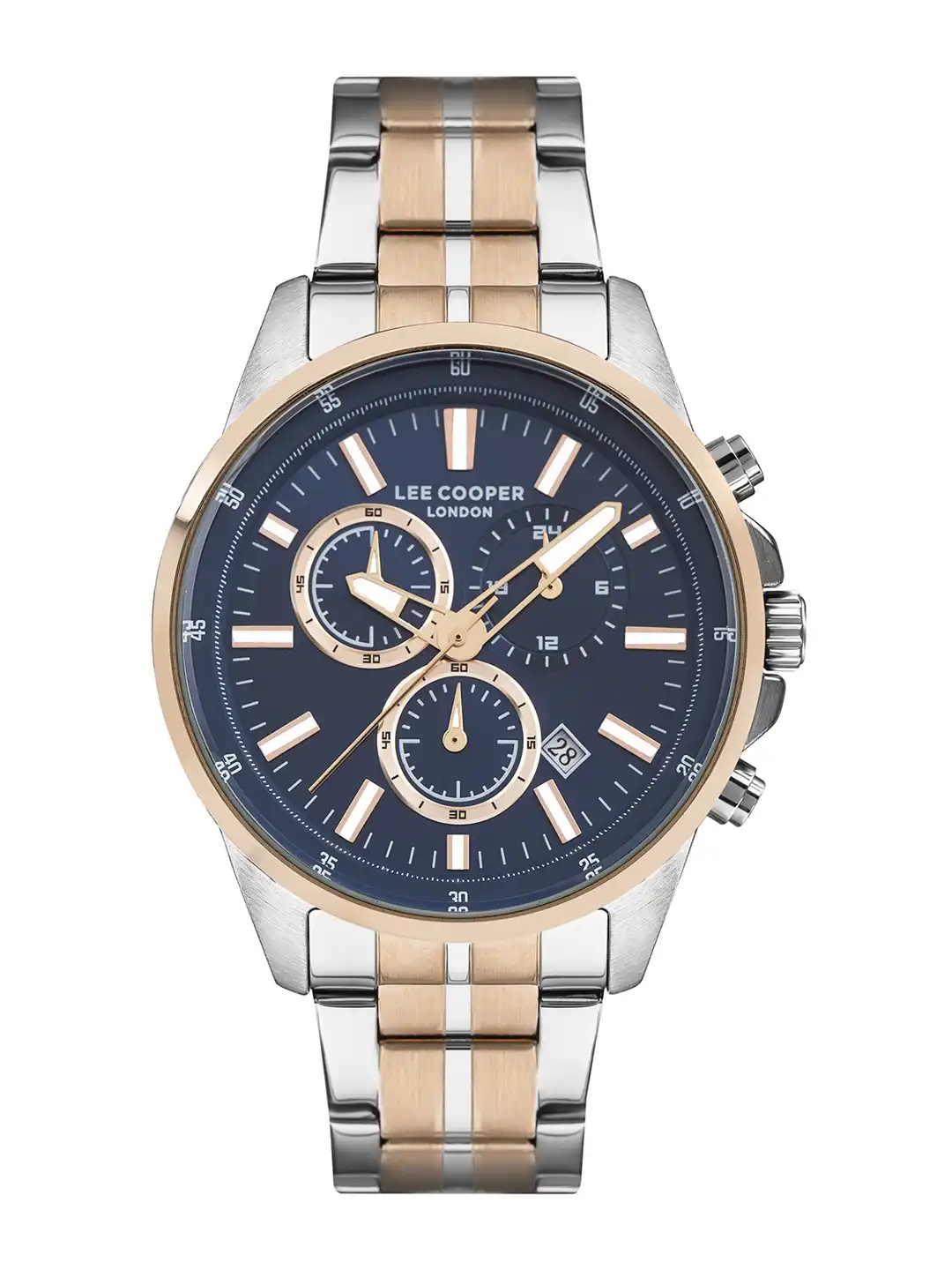 Buy Lee Cooper Men Brass Printed Dial & Stainless Steel Analogue