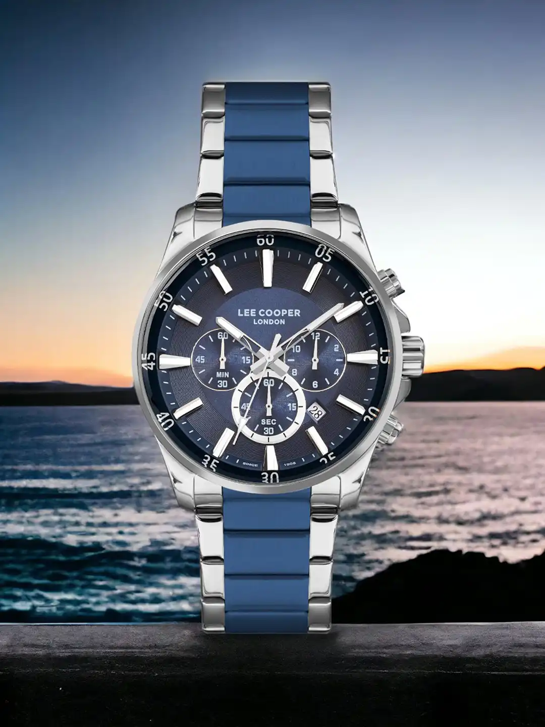 Buy Lee Cooper Men Brass Dial & Stainless Steel Digital