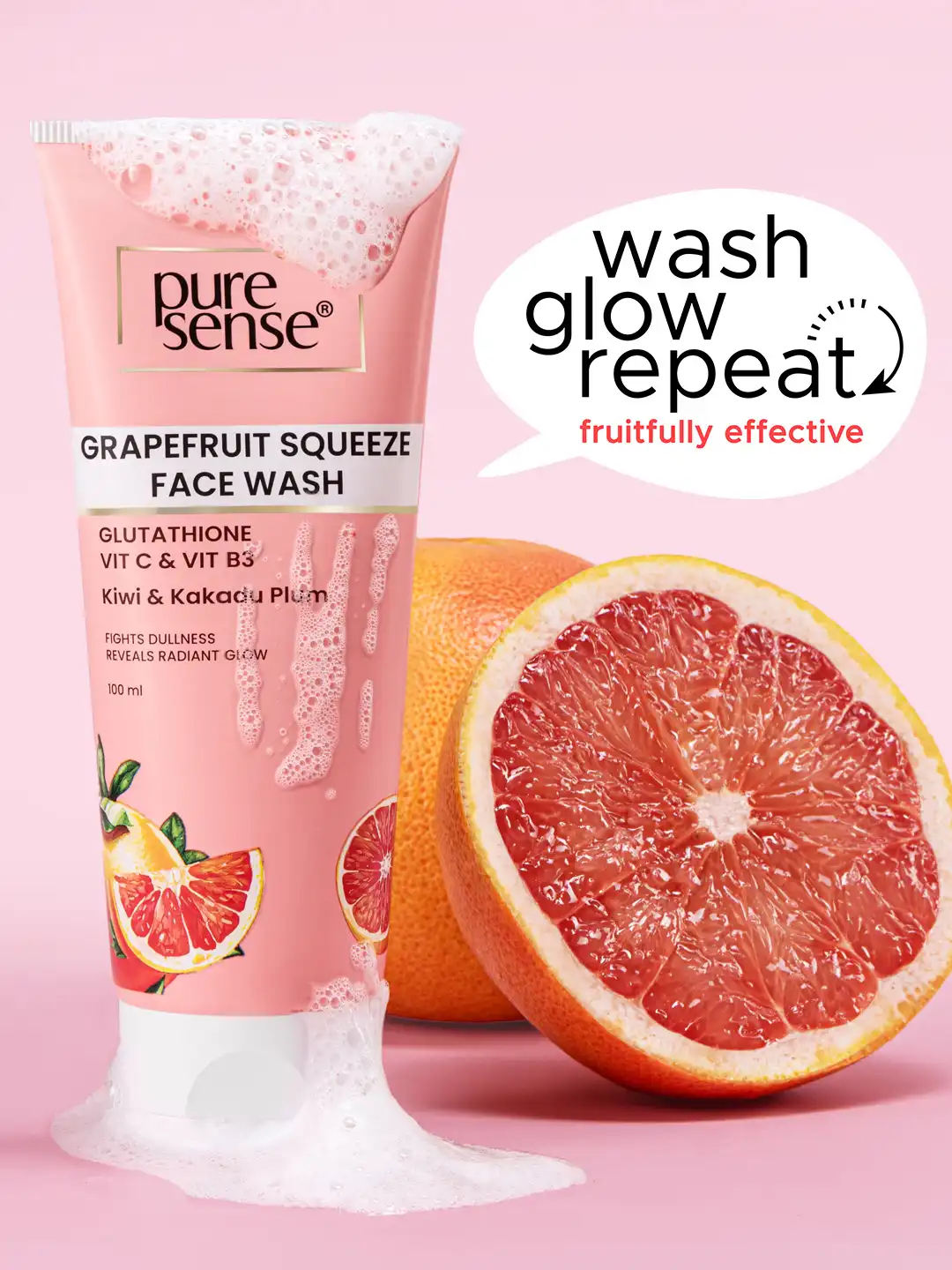 Buy Pure Sense Grapefruit Squeeze Face Wash with Kiwi & Kakadu Plum - 100 ml - Face Wash and Cleanser for Unisex 28311468