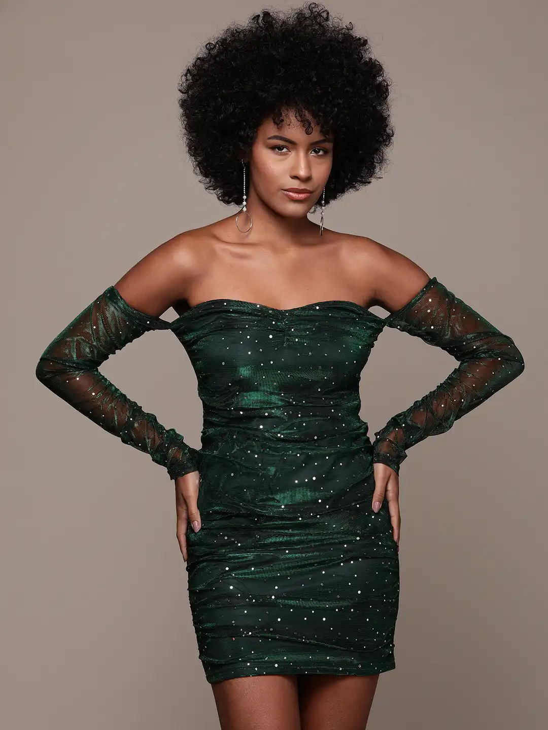 off the shoulder bodycon mini dress Kaiia - Bodycon Mini Dress - Women - Polyester/Elastane - 8 US