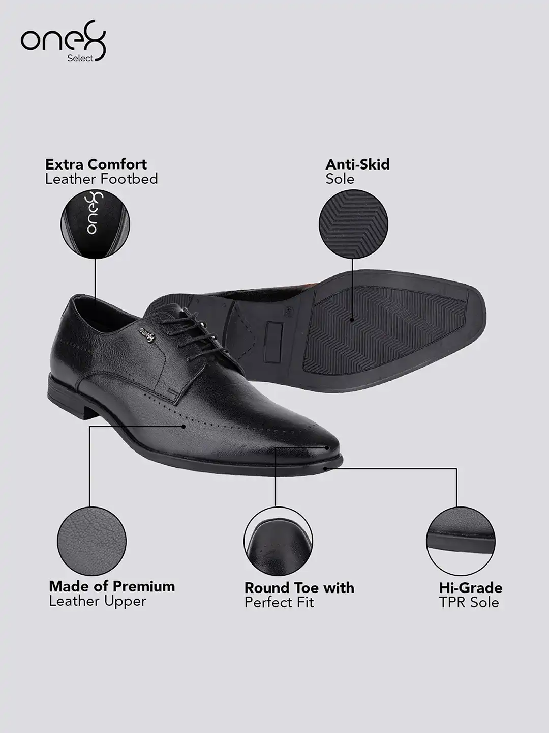 Buy One8 Select by Virat Kohli Men Genuine Leather Lace-up Derbys