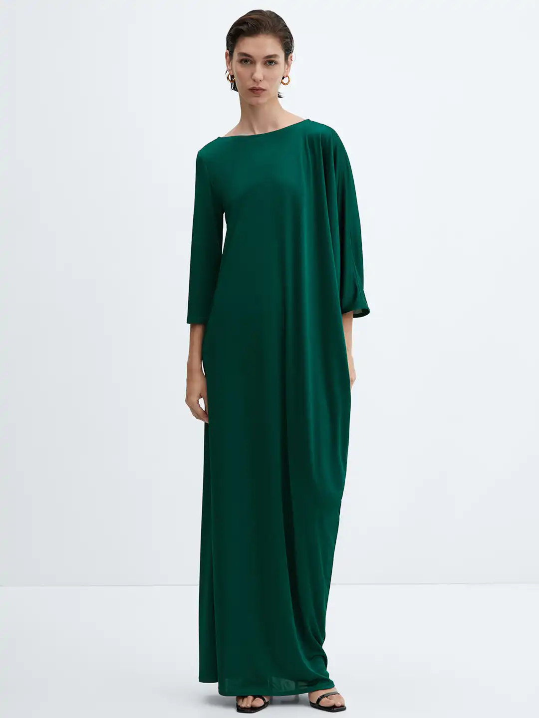 Buy MANGO Kimono Sleeve Satin Maxi Dress - Dresses for Women 28455774 |  Myntra