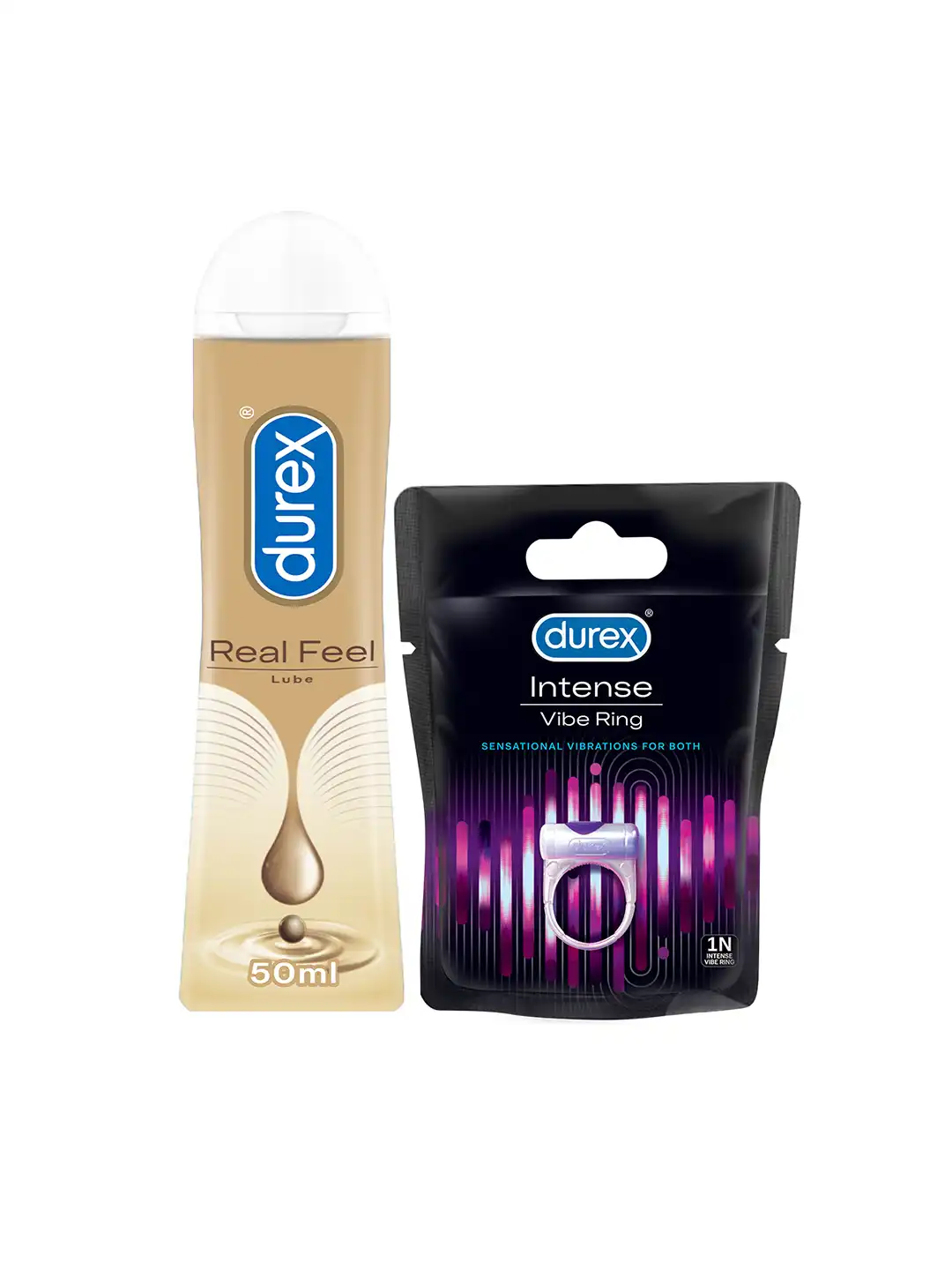 Buy Durex Set of Intense Vibe Ring & Real Feel Lubricant - 50 ml -  Lubricants for Unisex 28465728 | Myntra
