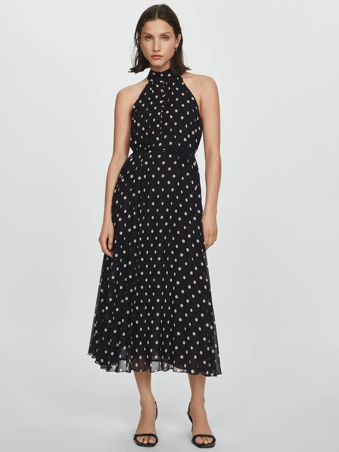dressy midi length dresses Marcella | Manhattan Sleeveless Midi Dress in Black | Women's Size 3XL | Ponte