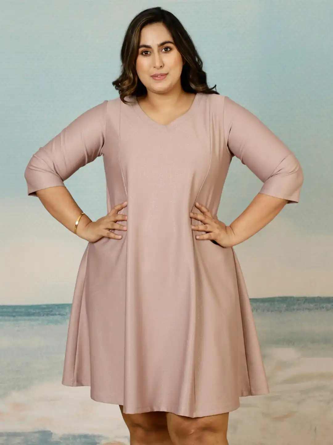 short sleeve a line midi dress Dreamylily Women Black V Neck Short Sleeve Tie Waist A-line Midi Dress
