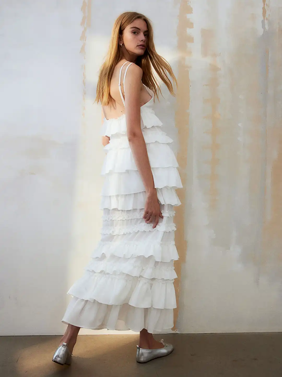 theredthread belted tiered dress mini bl ma__i.o9 ・TR34734