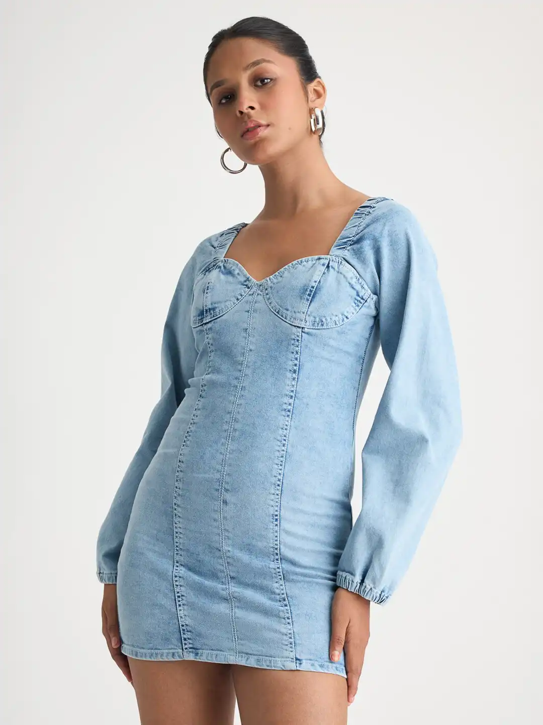 freakins dress Buy FREAKINS Denim Full Sleeve Bodycon Mini Dress - Dresses for Women  28678872