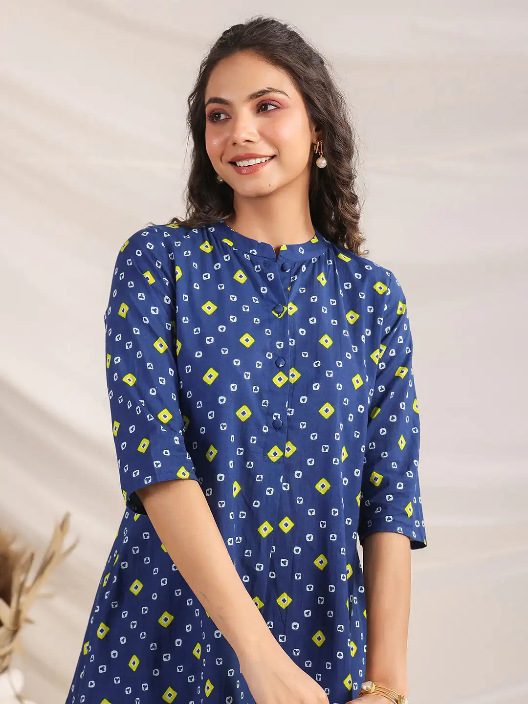 Buy Janasya Women Cotton Bandhani printed A-Line Co-ord Set - Co