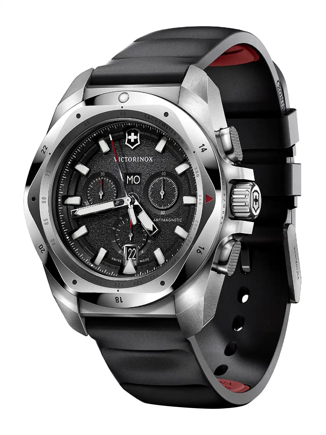 Buy Victorinox INOX Chrono Men Textured Dial & Rubber Straps