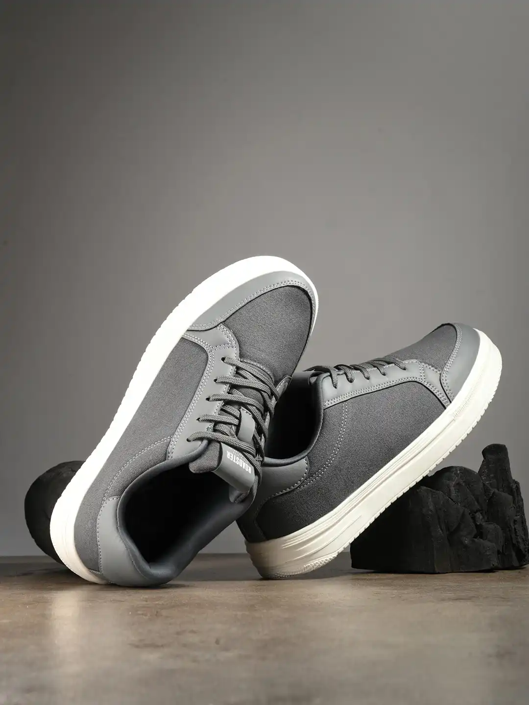 Buy The Roadster Lifestyle Co. Men Grey Comfort Insole Contrast Sole Lace-Up Sneakers - Casual Shoes for Men 28990214 | Myntra