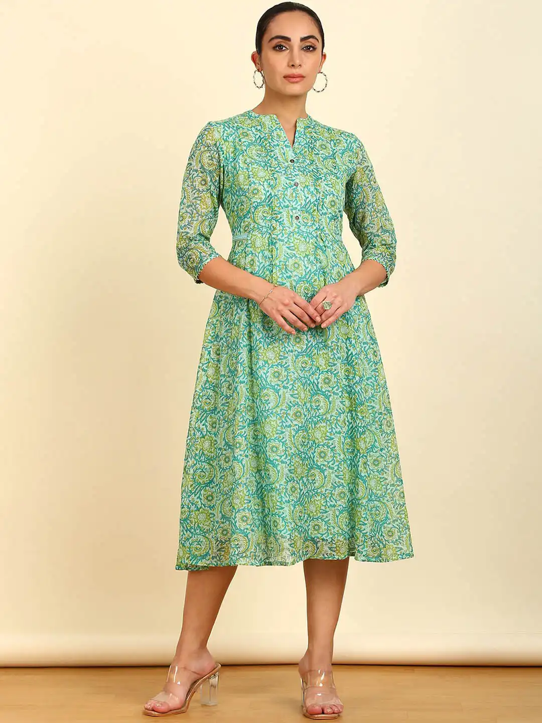 green ethnic dress myntra Green Ethnic Wear Inddus