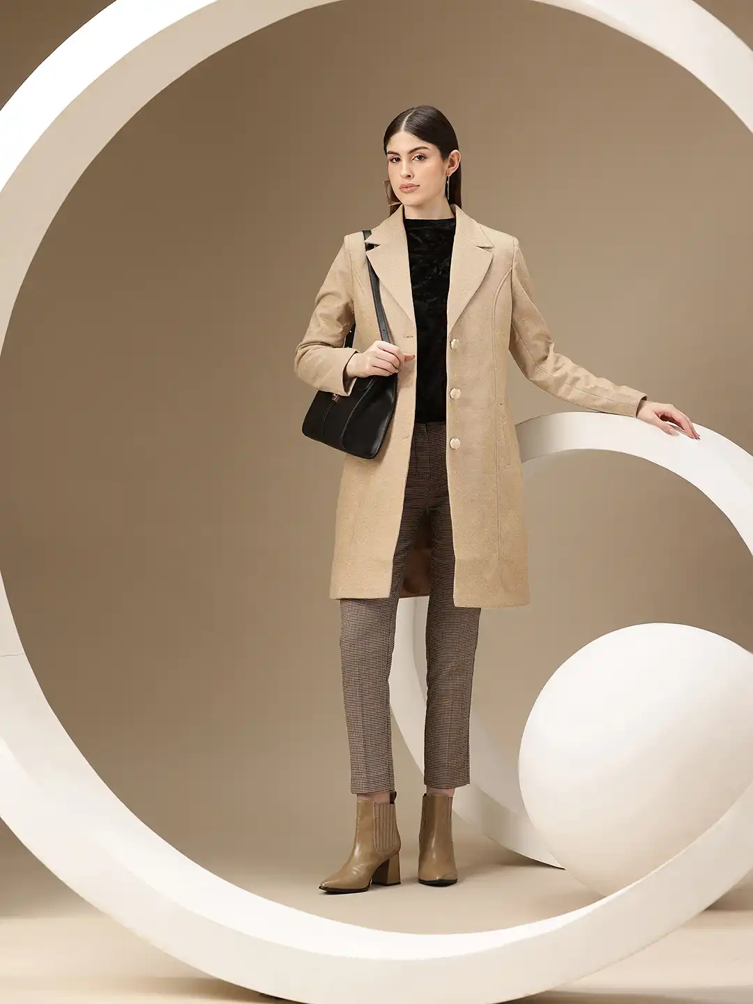 Buy Chemistry Notched Lapel Collar Overcoat - Coats for Women