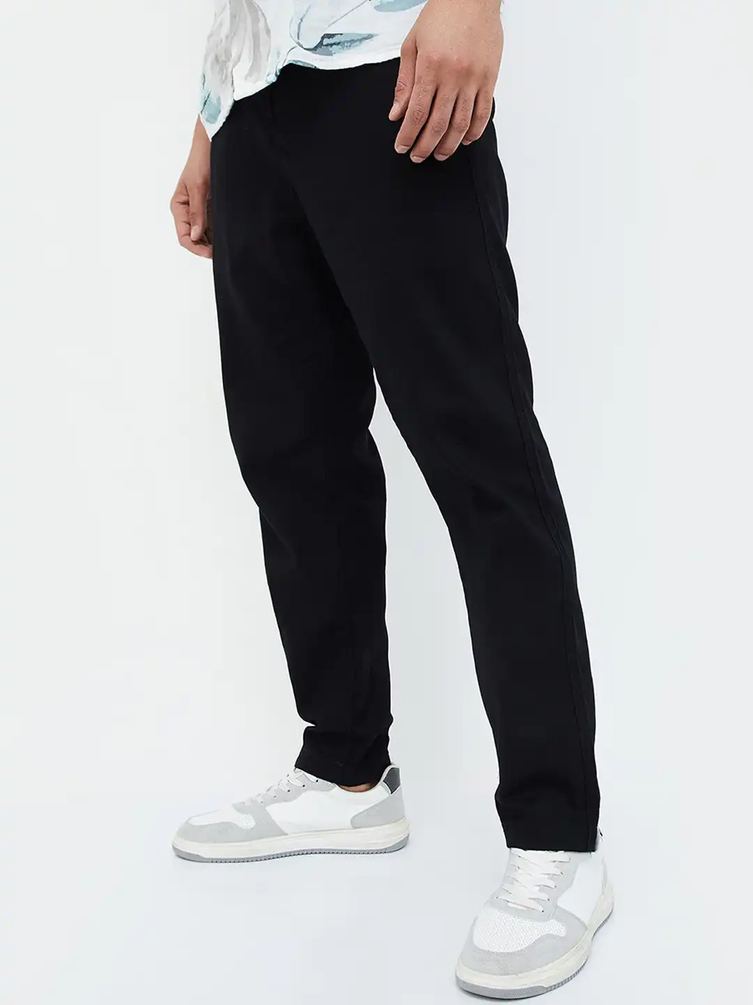 Buy CODE by Lifestyle Men Mid-Rise Cotton Plain Chinos Trousers