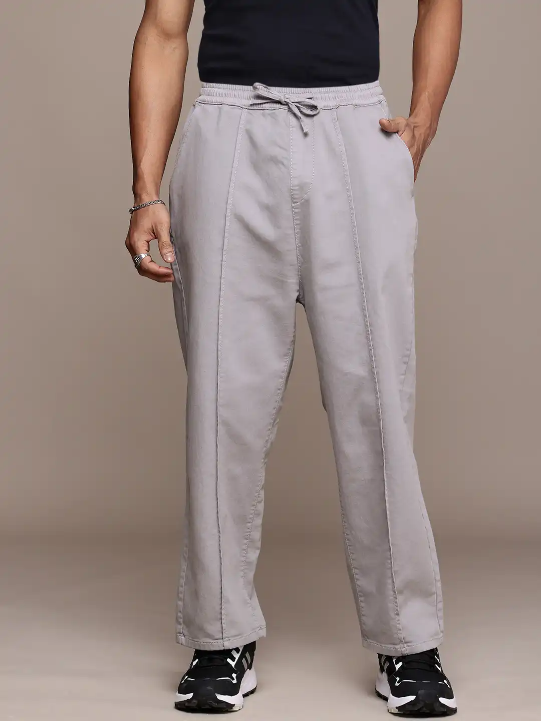 パンツ SOS MEME CLUB M RetroRedPlaidTrousers Buy The Roadster Life Co. Men Loose Fit Parallel Trousers