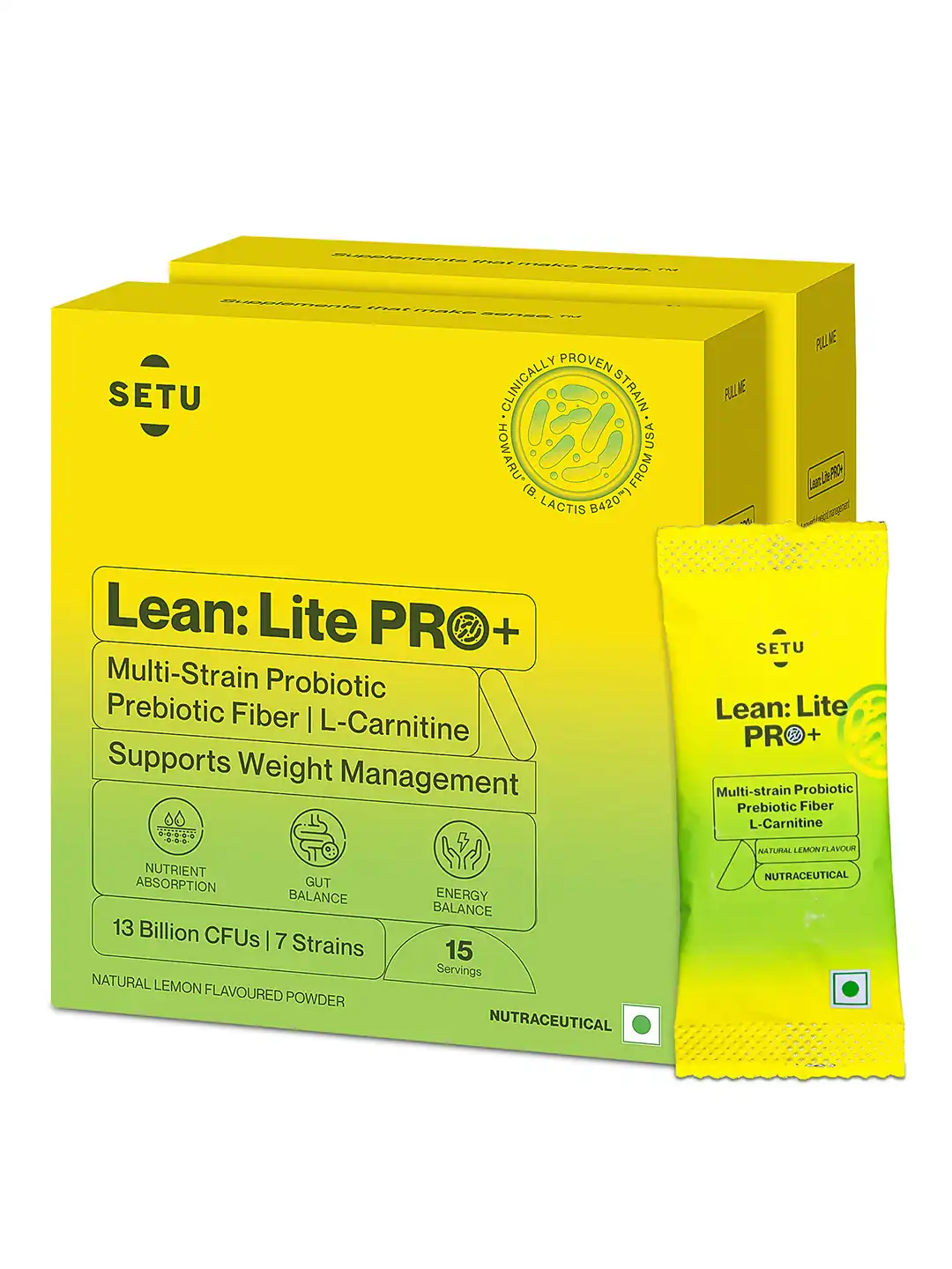 setu l carnitine Buy Set of 2 Lean Lite Pro+ Gut Health Powder with Probiotics + L- - 15 Sachets - Weight Loss Supplements for Unisex 29327418 Liquid fat burner supplement