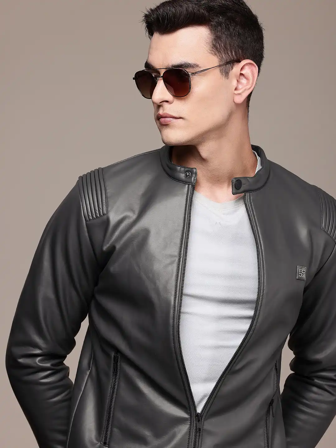 Buy French Connection Mock Collar Biker Jacket - Jackets for Men
