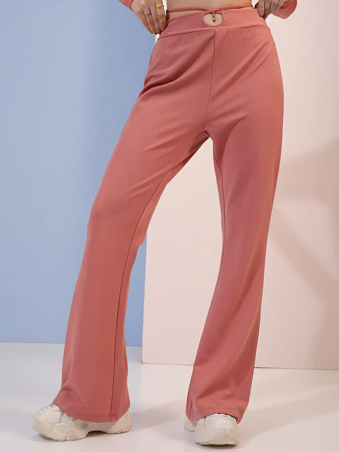Buy Tokyo Talkies Rust Twisted Crop Top & Trouser Co-Ord Set - Co